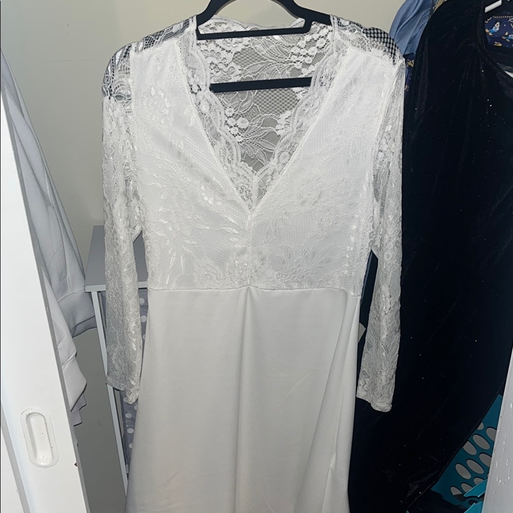 Elegant White Lace Dress